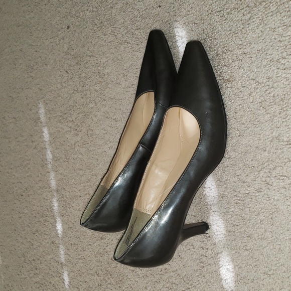 Hannah 7 shiny deep grey pumps barely wore career - Picture 1 of 7